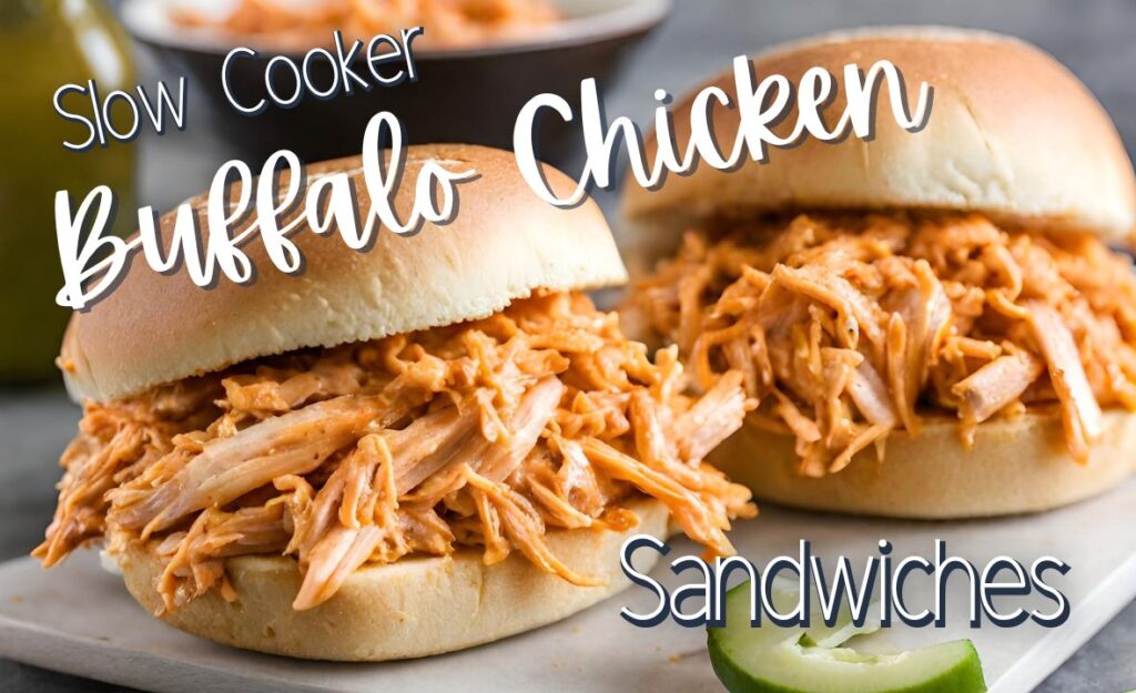 Easy Slow Cooker Buffalo Chicken Sandwiches Recipe